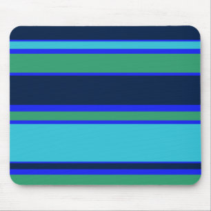 Blauwe en groene strepen muismat