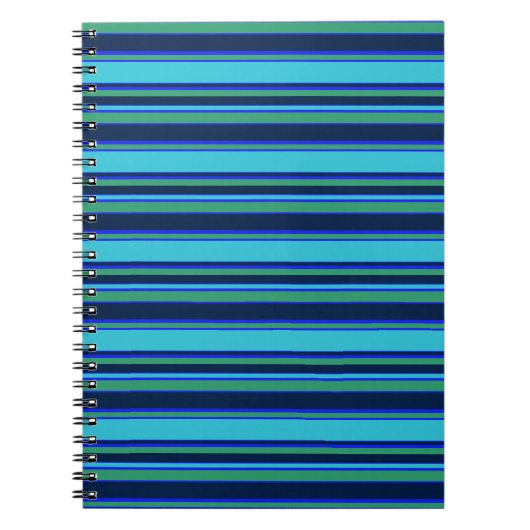 Blauwe en groene strepen notitieboek (Voorkant)