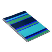 Blauwe en groene strepen notitieboek (Rechterzijde)