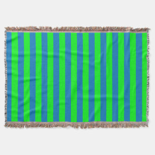 Blauwe en groene strepen ontwerp deken