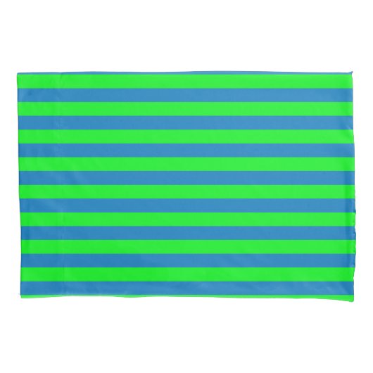 Blauwe en groene strepen ontwerp kussensloop (Voorkant)