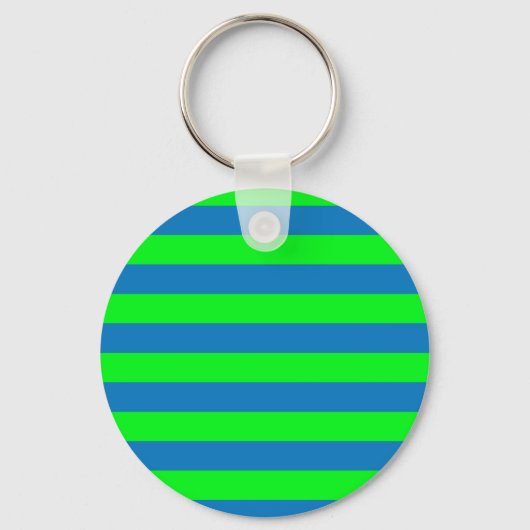 Blauwe en groene strepen ontwerp sleutelhanger (Voorkant)