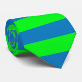 Blauwe en groene strepen ontwerp stropdas (Opgerold)