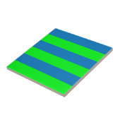 Blauwe en groene strepen ontwerp tegeltje (Zijkant)