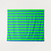Blauwe en groene strepen ontwerp wandkleed (Voorkant (horizontaal))