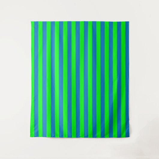 Blauwe en groene strepen ontwerp wandkleed (Voorkant)