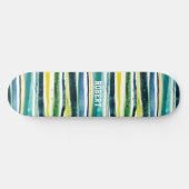 Blauwe en groene strepen persoonlijk skateboard (Horizontaal)