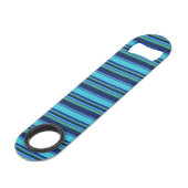 Blauwe en groene strepen speed flessenopener (Voorkant Gekanteld)