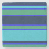Blauwe en groene strepen stenen onderzetter (Voorkant)