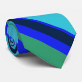 Blauwe en groene strepen stropdas (Opgerold)
