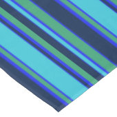 Blauwe en groene strepen tafelkleed (Gekanteld)