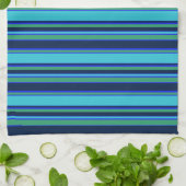 Blauwe en groene strepen theedoek (Gevouwen)