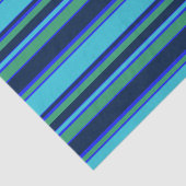 Blauwe en groene strepen tissuepapier (Detail)