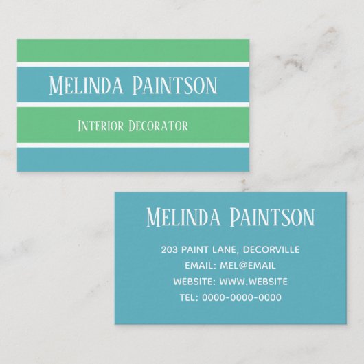 Blauwe en groene strepen Visitekaartje (Voorkant / Achterkant)