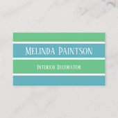 Blauwe en groene strepen Visitekaartje (Voorkant)