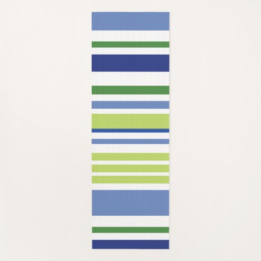 Blauwe en groene stripe Yoga Mat (Voorkant)