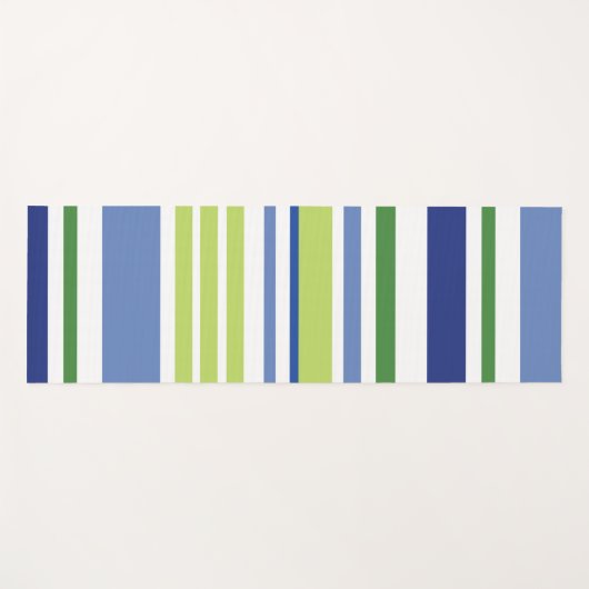 Blauwe en groene stripe Yoga Mat (Voorkant (horizontaal))
