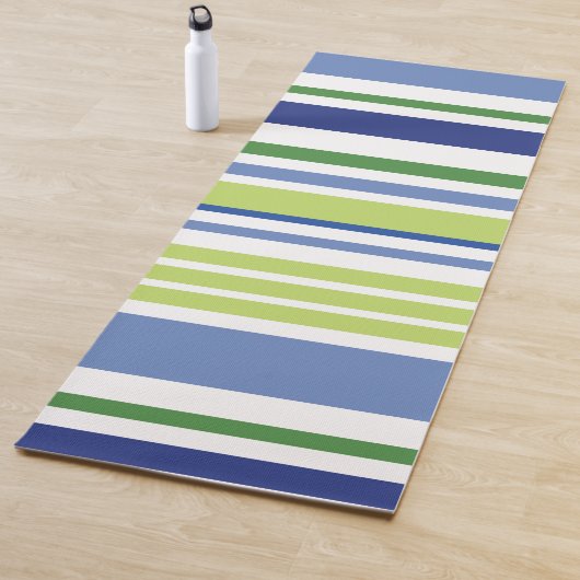 Blauwe en groene stripe Yoga Mat (In situ)