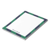 Blauwe en Groene Stripes Gepersonaliseerd Notitieblok (Linkerzijde)