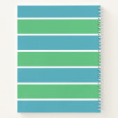 Blauwe en groene stripjes notebook notitieboek (Achterkant)