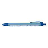 Blauwe en groene strips lycheerose pen (Bovenkant)