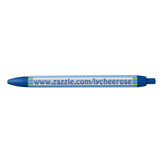 Blauwe en groene strips lycheerose pen (Voorkant)