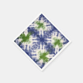 Blauwe en groene stropdas Dye Paper servetten (Hoek)