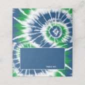 Blauwe en groene stropdas kleurstof gepersonalisee plaatskaartje (Buitenkant ongevouwen)