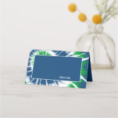 Blauwe en groene stropdas kleurstof gepersonalisee plaatskaartje (Voorkant)