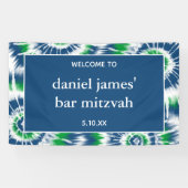 Blauwe en groene stropdas kleurstof gepersonalisee spandoek (Horizontaal)