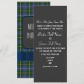 Blauwe en groene taarkleurige taardenbruiloft kaart (Voorkant / Achterkant)