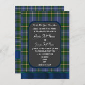 Blauwe en groene taarkleurige taardenbruiloft kaart (Voorkant / Achterkant)