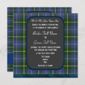 Blauwe en groene taarkleurige taardenbruiloft kaart (Voorkant / Achterkant)