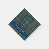 Blauwe en groene taarkleurige taardenbruiloft servetten (Hoek)