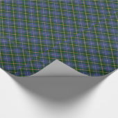 Blauwe en groene tartan/geplaveid cadeauverpakking cadeaupapier (Hoek)