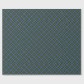 Blauwe en groene tartan/geplaveid cadeauverpakking cadeaupapier (Vlak)