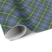 Blauwe en groene tartan/geplaveid cadeauverpakking cadeaupapier (Rol Hoek)