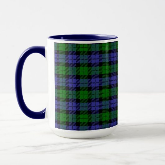 Blauwe en groene tartan mok (Links)