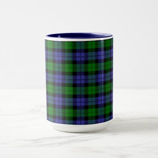 Blauwe en groene tartan mok (Midden)