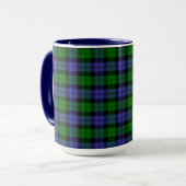 Blauwe en groene tartan mok (Voorkant links)