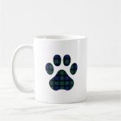 Blauwe en groene Tartan Pset Dog Paw-Mok Koffiemok (Links)