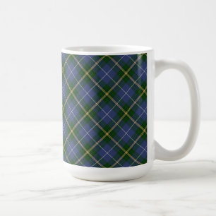 Blauwe en groene tartan spelden Mok