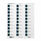 Blauwe en groene Tartanspelden Adresetiketten Etiket (Full Sheet)