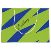 Blauwe en groene tas large cadeautasje (Voorkant)