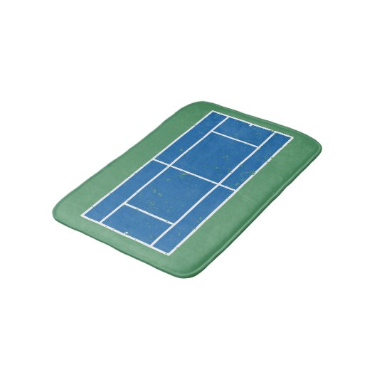 Blauwe en groene Tennis Court Verstoorde stijl Badmat (Gekanteld)