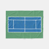 Blauwe en groene Tennis Court Verstoorde stijl Fleece Deken (Voorkant (Horizontaal))