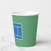 Blauwe en groene Tennis Court Verstoorde stijl Papieren Bekers (Links)