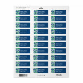 Blauwe en Groene Tie Dye Return Adres Label (Full Sheet)