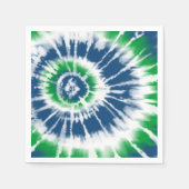Blauwe en groene Tie Dye Spiral Party Servet (Voorkant)