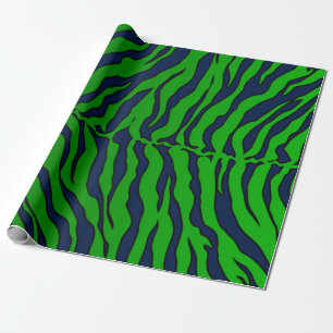Blauwe en groene tijgerstrepen Dierenprint Cadeaupapier